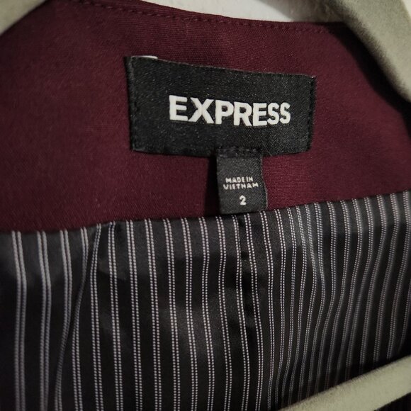 Express Women's Maroon Contemporary Blazer Jacket Small - Picture 8 of 12